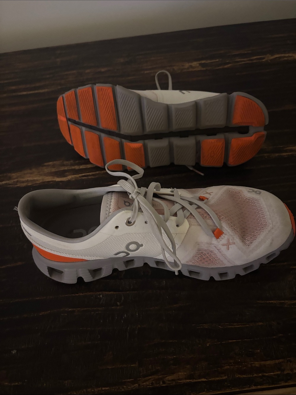 Lightweight Women's White & Orange Running Sneakers